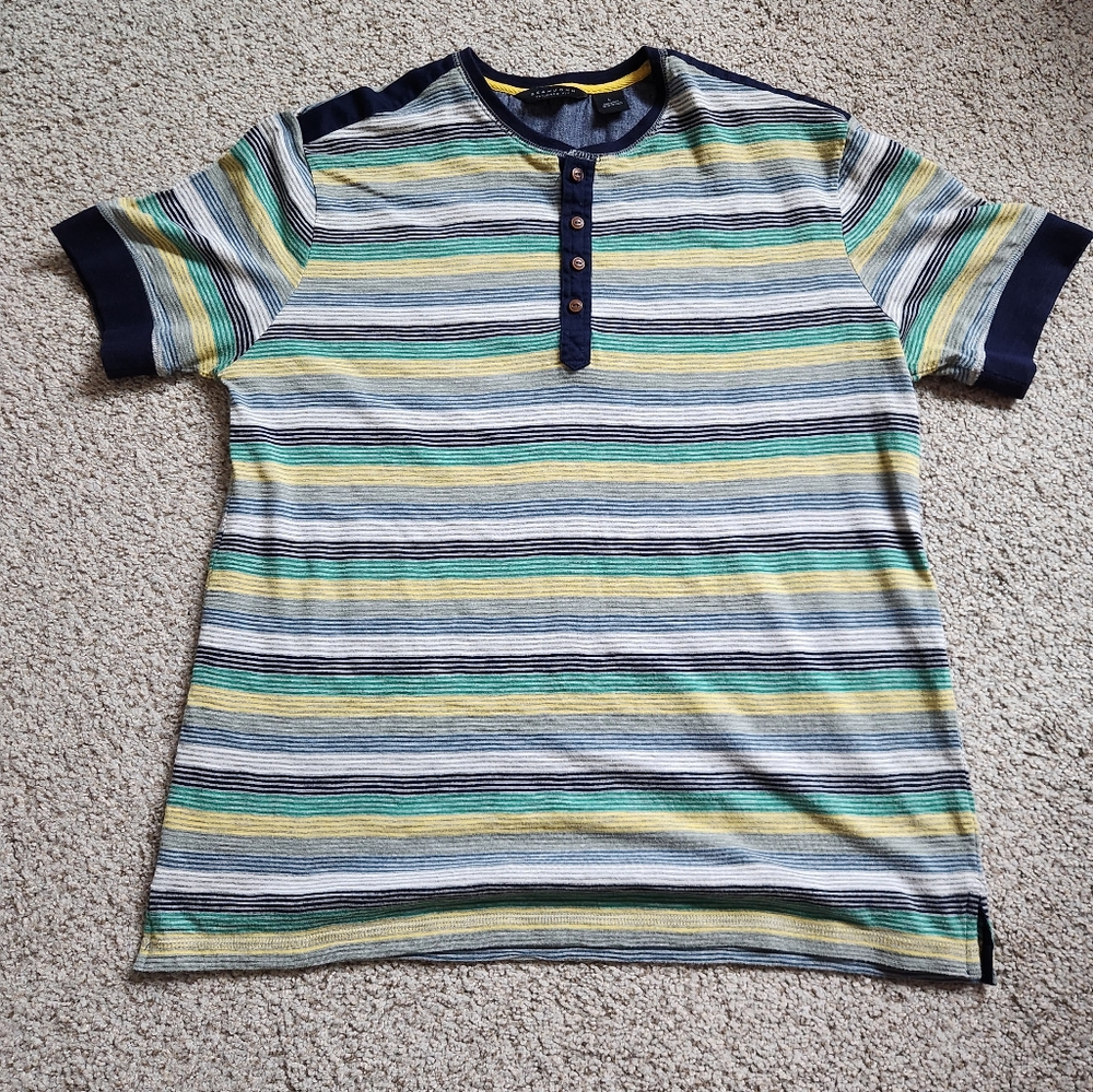 Sean John striped Henley